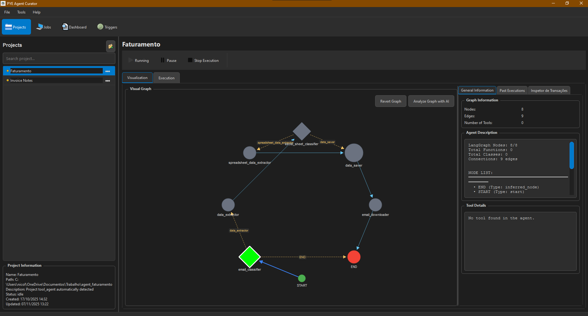 LangGraph execution graph preview
